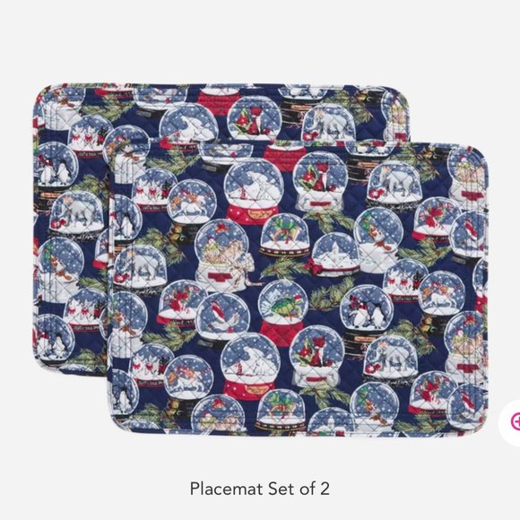 Vera Bradley Dining Vera Bradley Placemat Set Of 2 Snow Globes Nwt